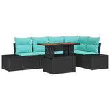 vidaXL Tuinbank Set 6 st Zwart Poly rattan