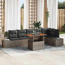 vidaXL Tuinbank Set met opslag 7 pcs Zwart Poly rattan
