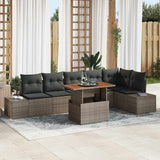 vidaXL Tuinbank Set met opslag 7 pcs Zwart Poly rattan