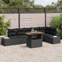 vidaXL Tuinbank Set met opslag 7 pcs Zwart Poly rattan