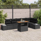 vidaXL Tuinbank Set met opslag 7 pcs Zwart Poly rattan