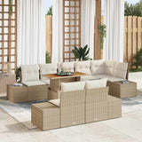 vidaXL Tuinbank Set met opslag 9 pcs Zwart Poly rattan
