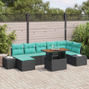 vidaXL Tuinbank Set 8 st Zwart Poly rattan