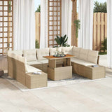 vidaXL Garden Sofa Set with Storage 10 pcs Black Poly Rattan