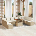 vidaXL Garden Sofa Set with Storage 11 pcs Black Poly Rattan