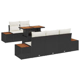 vidaXL Tuinbank Set met opslag 6 pcs Zwart Poly rattan