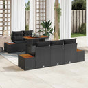 vidaXL Tuinbank Set met opslag 6 pcs Zwart Poly rattan