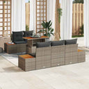 vidaXL Tuinbank Set met opslag 6 pcs Zwart Poly rattan