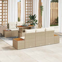 vidaXL Tuinbank Set met opslag 6 pcs Zwart Poly rattan