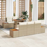 vidaXL Tuinbank Set met opslag 6 pcs Zwart Poly rattan