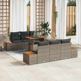 vidaXL Tuinbank Set met opslag 7 pcs Zwart Poly rattan