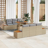 vidaXL Tuinbank Set met opslag 7 pcs Zwart Poly rattan