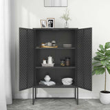 vidaXL Hoge kast 80x35x135 cm staal zwart