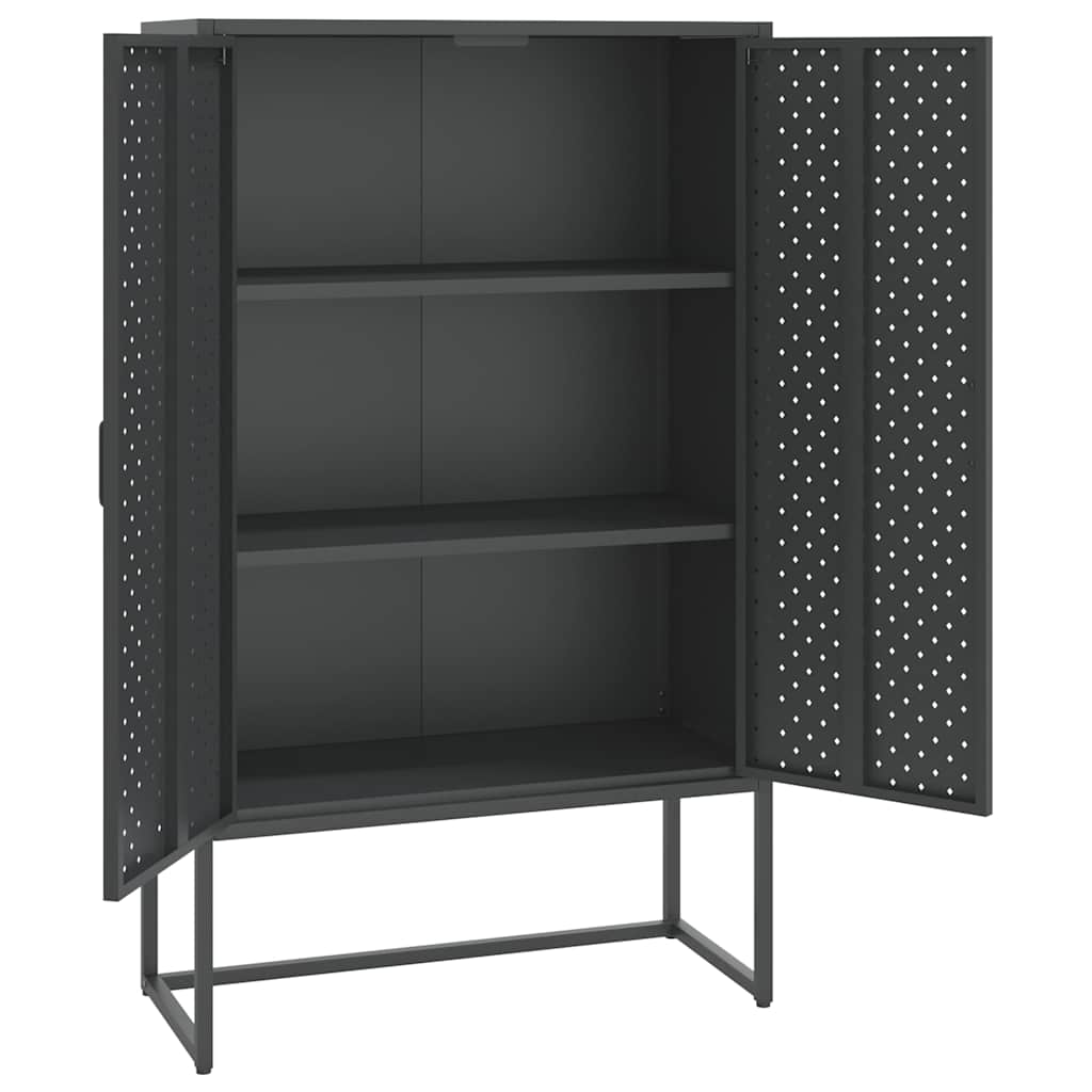 vidaXL Hoge kast 80x35x135 cm staal zwart