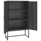 vidaXL Hoge kast 80x35x135 cm staal zwart