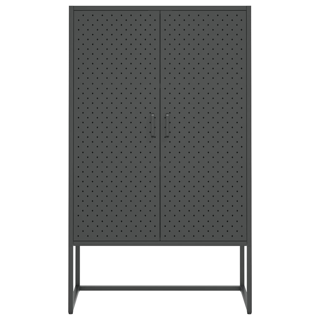 vidaXL Hoge kast 80x35x135 cm staal zwart