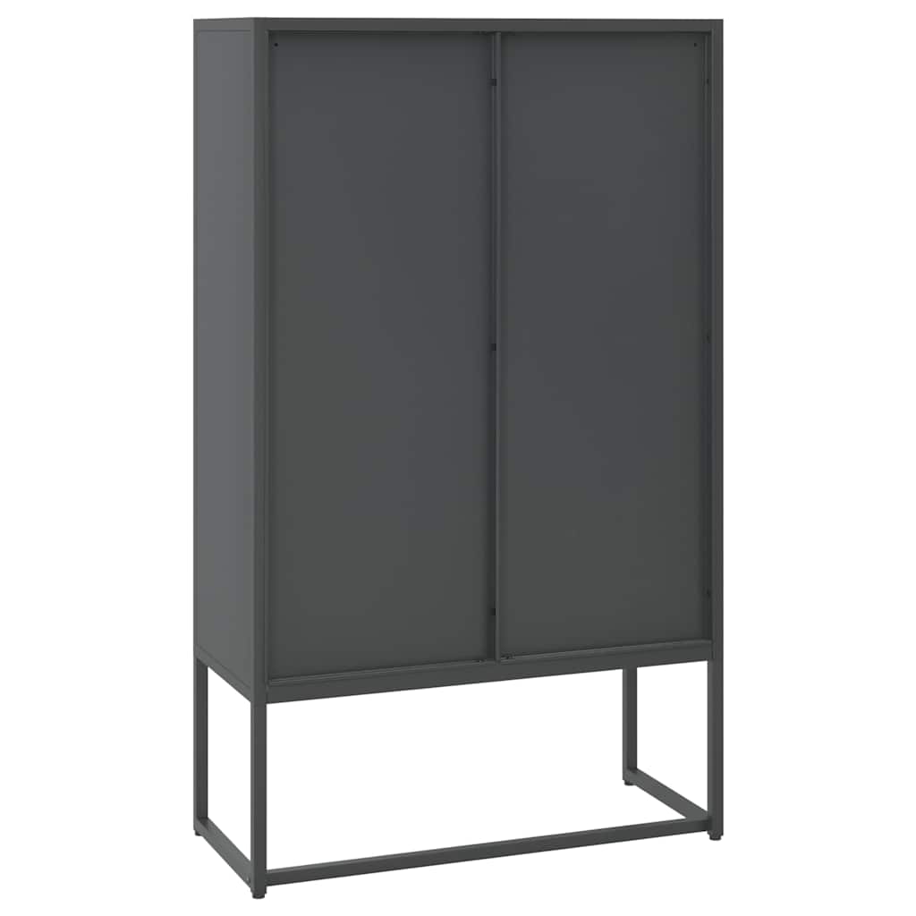 vidaXL Hoge kast 80x35x135 cm staal zwart