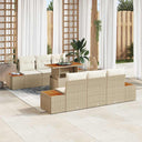 vidaXL Tuinbank Set met opslag 7 pcs Zwart Poly rattan