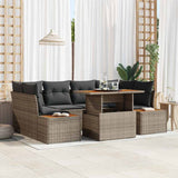 vidaXL Tuinbank Set met opslag 7 pcs Zwart Poly rattan