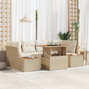 vidaXL Tuinbank Set met opslag 7 pcs Zwart Poly rattan