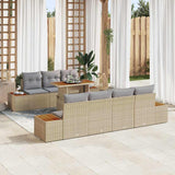 vidaXL Tuinbank Set met opslag 8 pcs Zwart Poly rattan