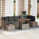 vidaXL Garden Lounge Set with Storage 8 pcs Black Poly Rattan
