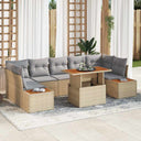 vidaXL Garden Lounge Set with Storage 8 pcs Black Poly Rattan