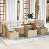 vidaXL Garden Lounge Set with Storage 8 pcs Black Poly Rattan