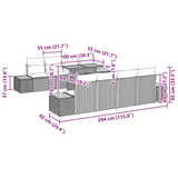 vidaXL Tuinbank Set met opslag 9 pcs Zwart Poly rattan