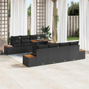 vidaXL Tuinbank Set met opslag 9 pcs Zwart Poly rattan
