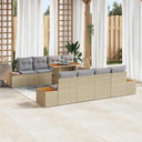 vidaXL Tuinbank Set met opslag 9 pcs Zwart Poly rattan