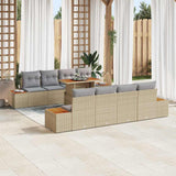 vidaXL Tuinbank Set met opslag 9 pcs Zwart Poly rattan