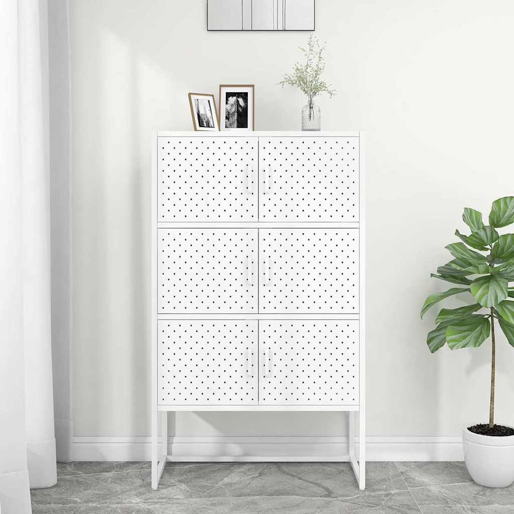 vidaXL Hoge kast 80x35x135 cm staal zwart