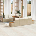 vidaXL Tuinbank Set met opslag 9 pcs Zwart Poly rattan