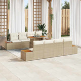 vidaXL Tuinbank Set met opslag 9 pcs Zwart Poly rattan