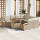 vidaXL Tuinbank Set met opslag 9 pcs Zwart Poly rattan