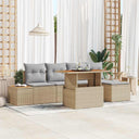 vidaXL Garden Bench Set with Storage 6 pcs Black Poly Rattan
