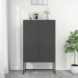 vidaXL Hoge kast 80x35x135 cm staal zwart