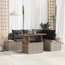 vidaXL Garden Lounge Set with Storage 5 pcs Black Poly Rattan