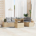 vidaXL Garden Lounge Set with Storage 6 pcs Black Poly Rattan