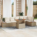 vidaXL Tuinbank Set met opslag 7 pcs Zwart Poly rattan