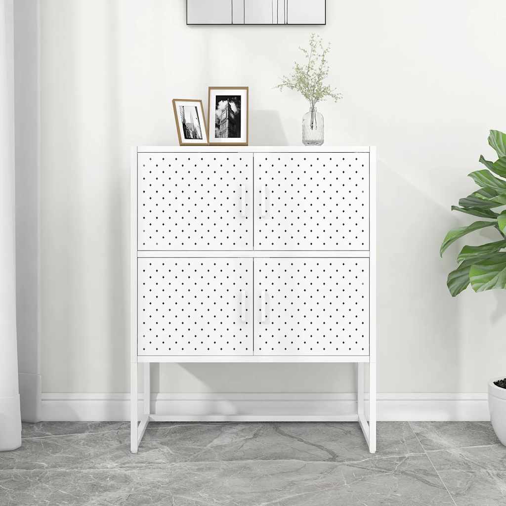 vidaXL Hoge kast 80x35x135 cm staal zwart