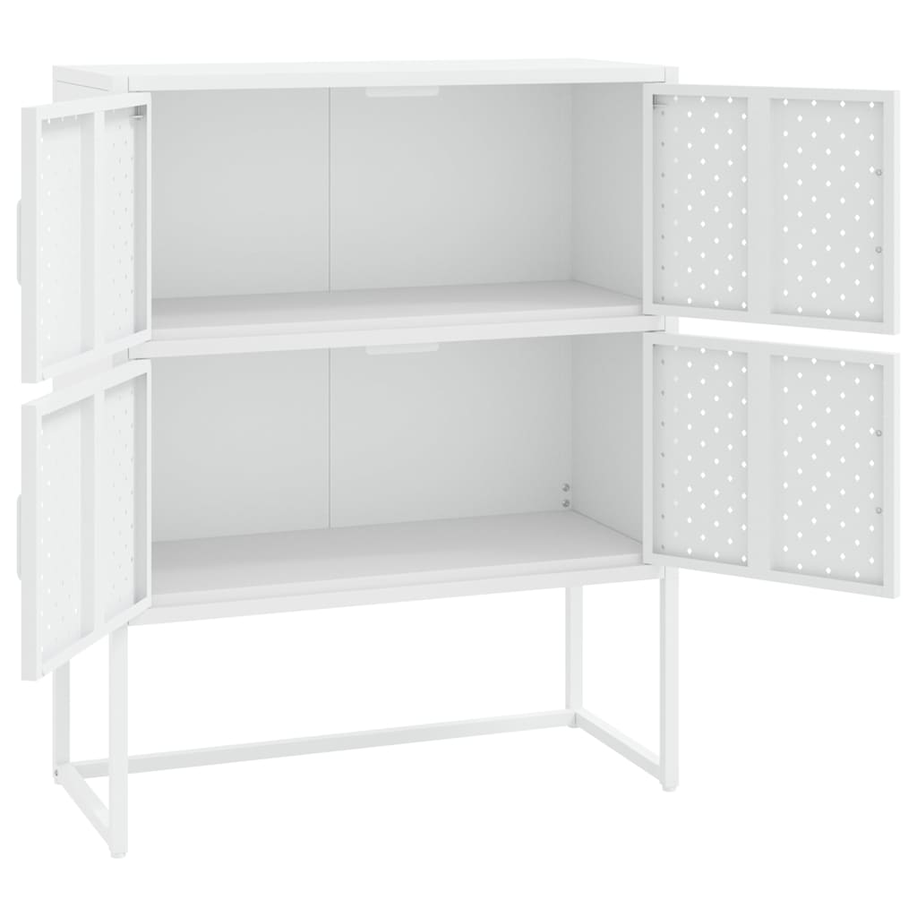 vidaXL Hoge kast 80x35x135 cm staal zwart