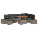 vidaXL Tuinbank Set met opslag 9 pcs Zwart Poly rattan