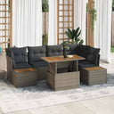vidaXL Tuinbank Set met opslag 10 pcs Zwart Poly rattan