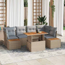 vidaXL Tuinbank Set met opslag 10 pcs Zwart Poly rattan