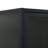 vidaXL Hoge kast 80x35x135 cm staal en gehard glas zwart