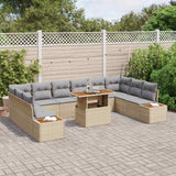 vidaXL Tuinbank Set met opslag 11 pcs Zwart Poly rattan