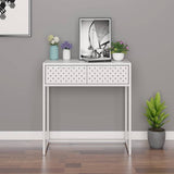vidaXL Console Table 72x35x75 cm Steel White