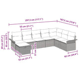 vidaXL Garden Sofa Set with Cushions 8 pcs Black and Cream Poly Rattan